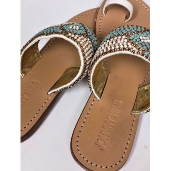 Johnny Was Beaded Women's Bling Sandals sz 9 NEW - Picture 3 of 3